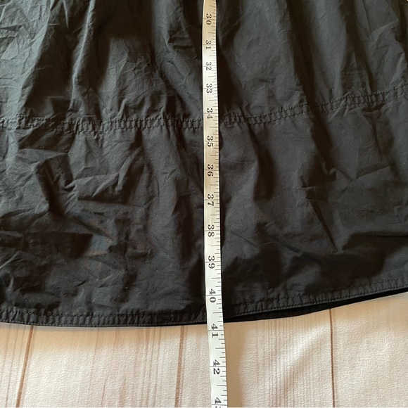 Gathered Cotton Poplin Midi Dress Womens M Black Whimsigoth Minimalist Well Worn - Picture 15 of 16